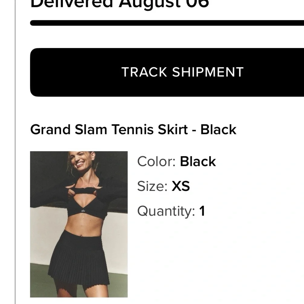 ALO Yoga Grand Slam Tennis Skirt Black Size: X-Small